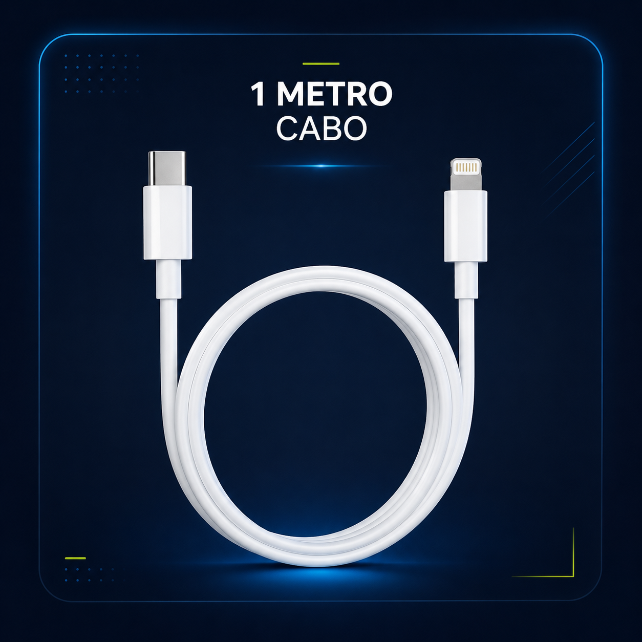 Kit Carregador iPhone Turbo Tipo-C 20W + Cabo Lightining para IPhone Carga rápida