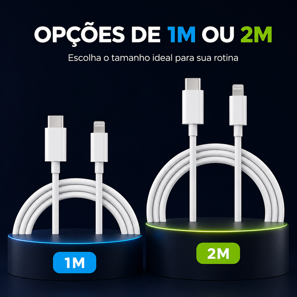 Cabo USB-C para Lightning Premium | Carregamento Rápido e Sincronização para iPhone