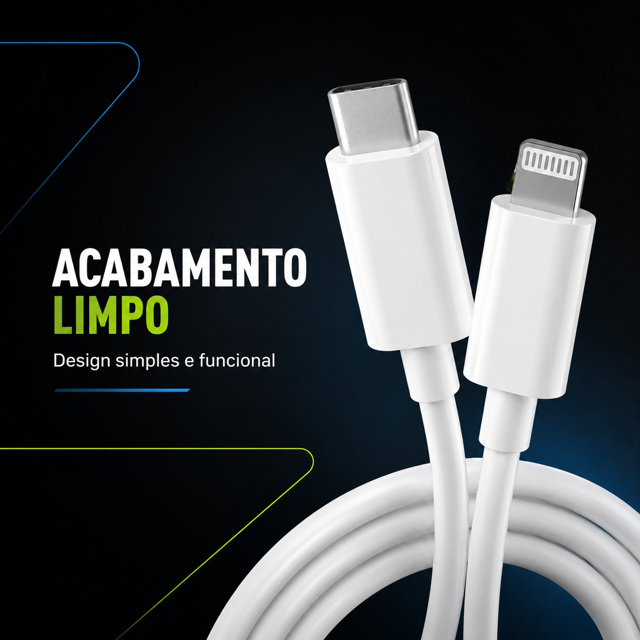 Cabo USB-C para Lightning Premium | Carregamento Rápido e Sincronização para iPhone