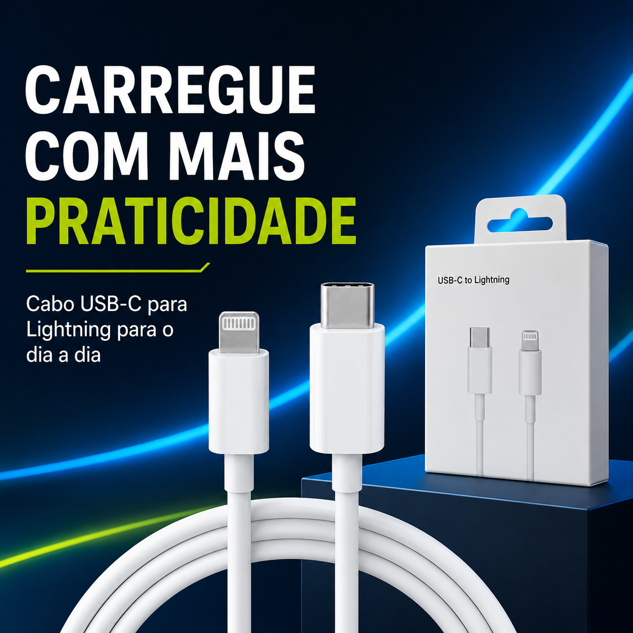 Cabo USB-C para Lightning Premium | Carregamento Rápido e Sincronização para iPhone