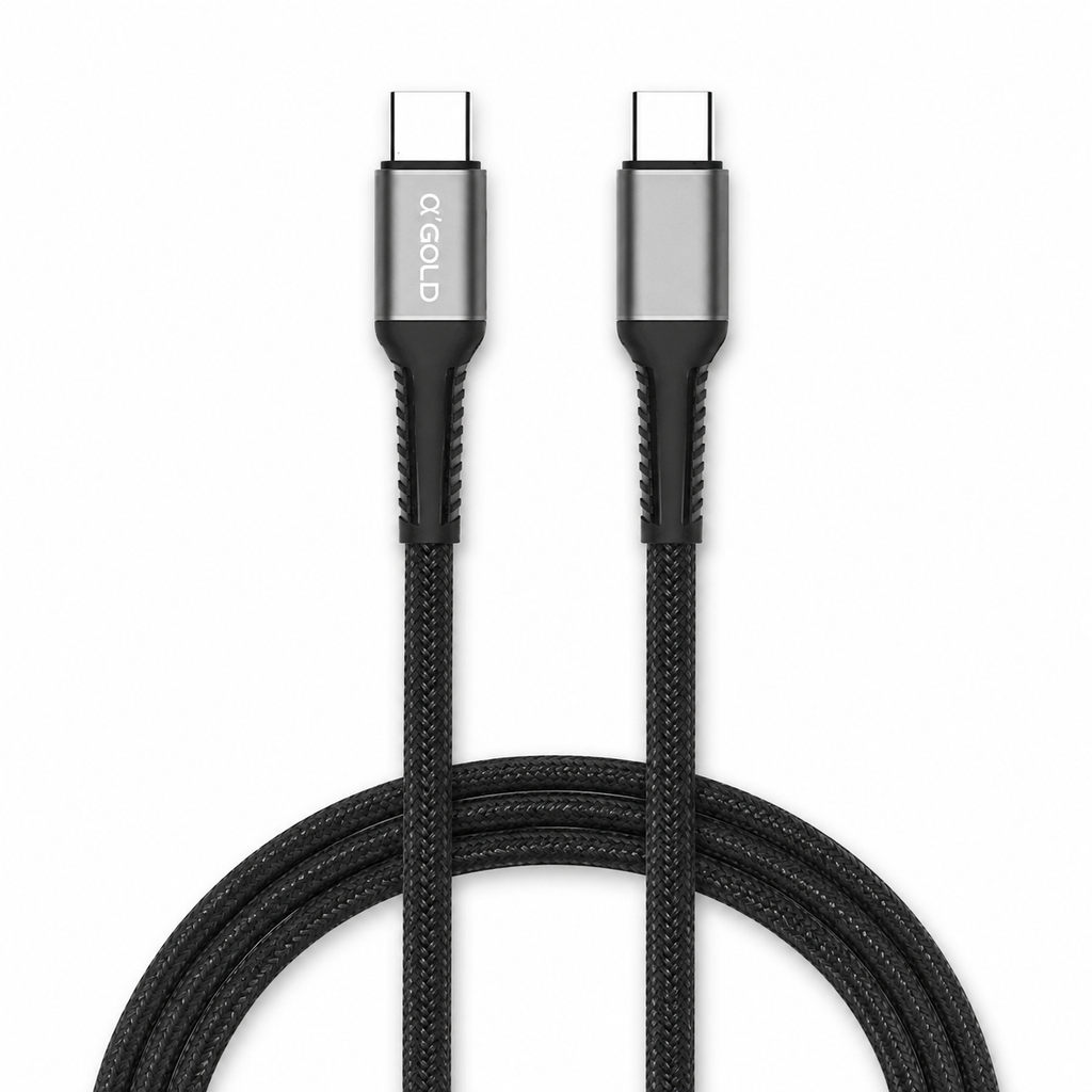 Cabo USB-C Turbo 60W A'Gold | Carregamento Rápido e Transferência de Dados