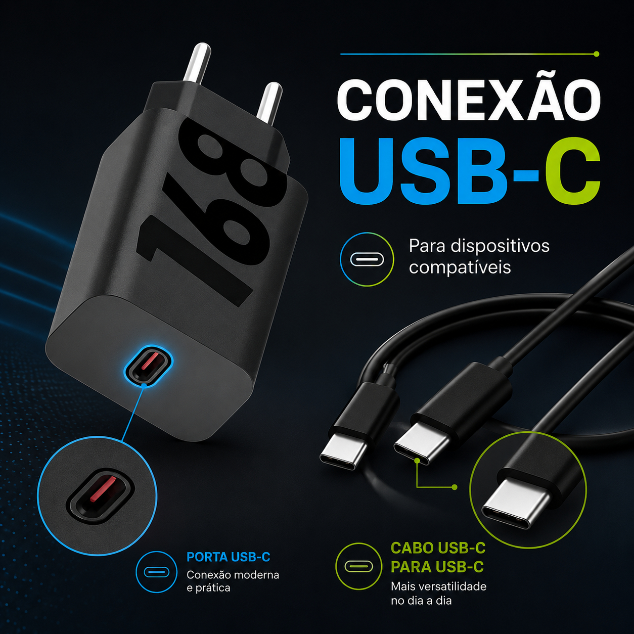 Carregador turbo premium para celular