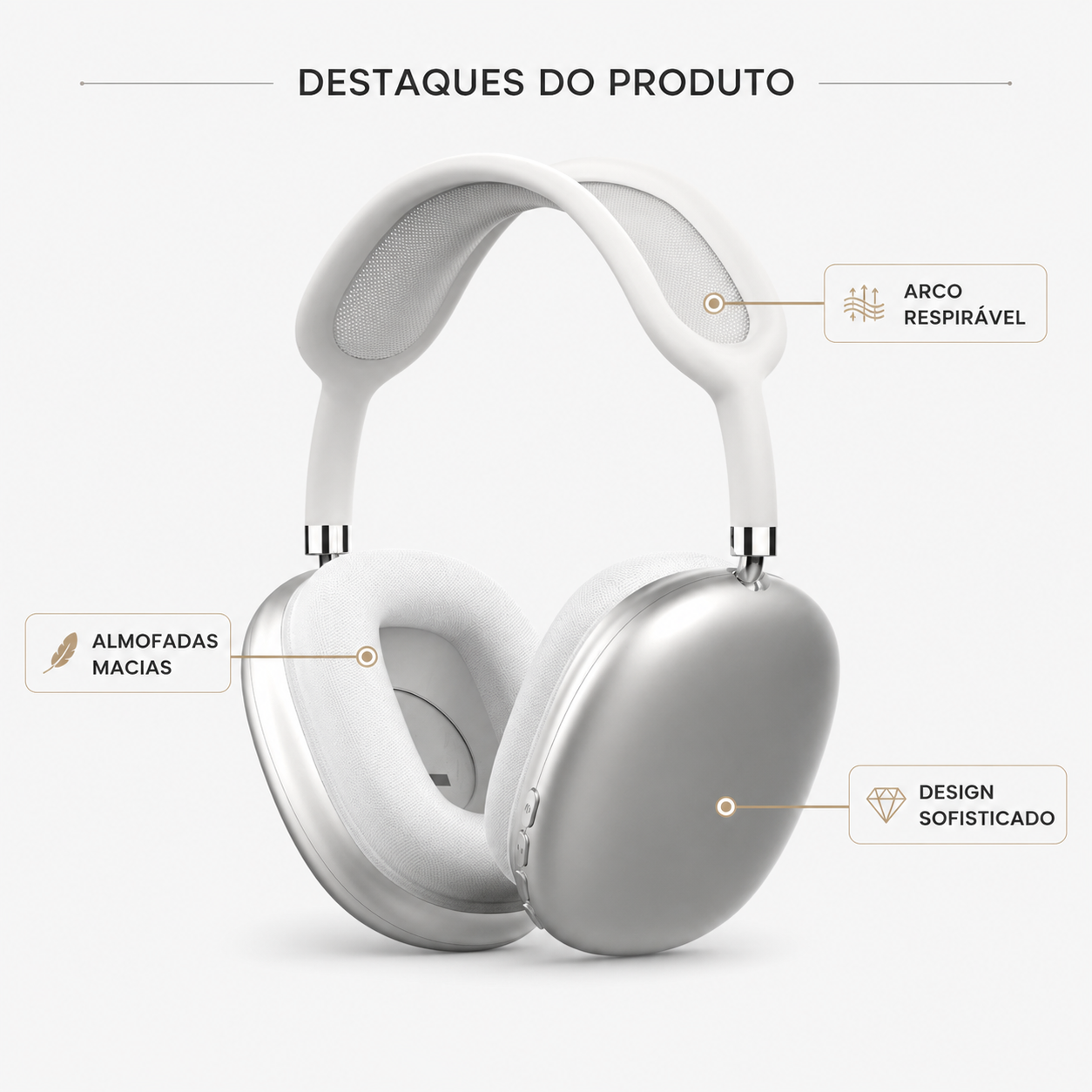 Headphone Bluetooth Sem Fio P9 Air | Recarregável com Microfone e Cartão TF