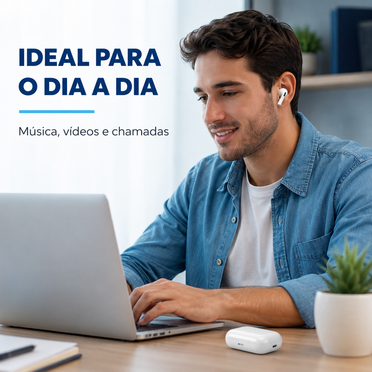 Fone Bluetooth Pro5 Premium com ANC, Áudio Espacial e Case de Carregamento