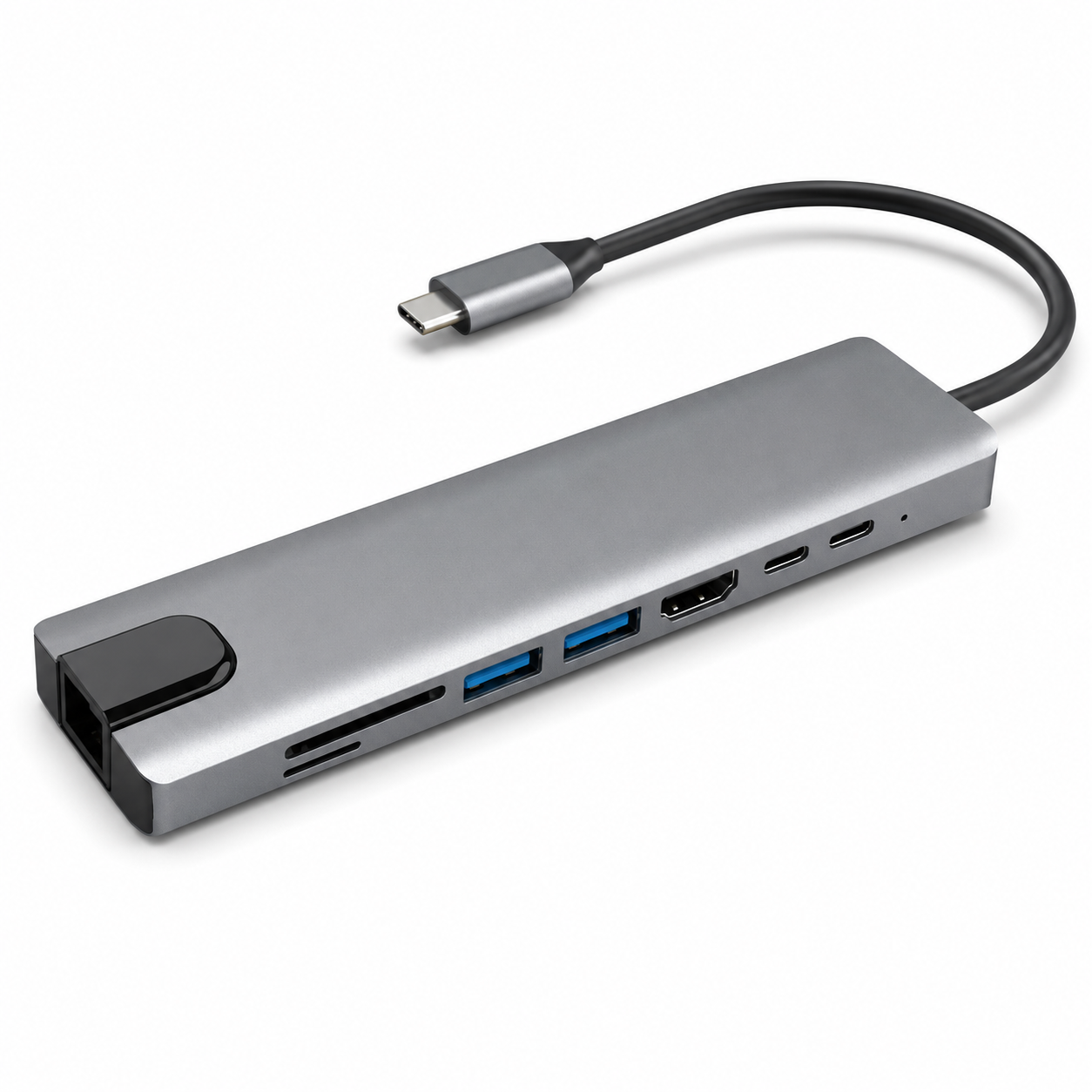 Hub USB-C 8 em 1 Premium com HDMI 4K, RJ45, USB 3.0 e PD