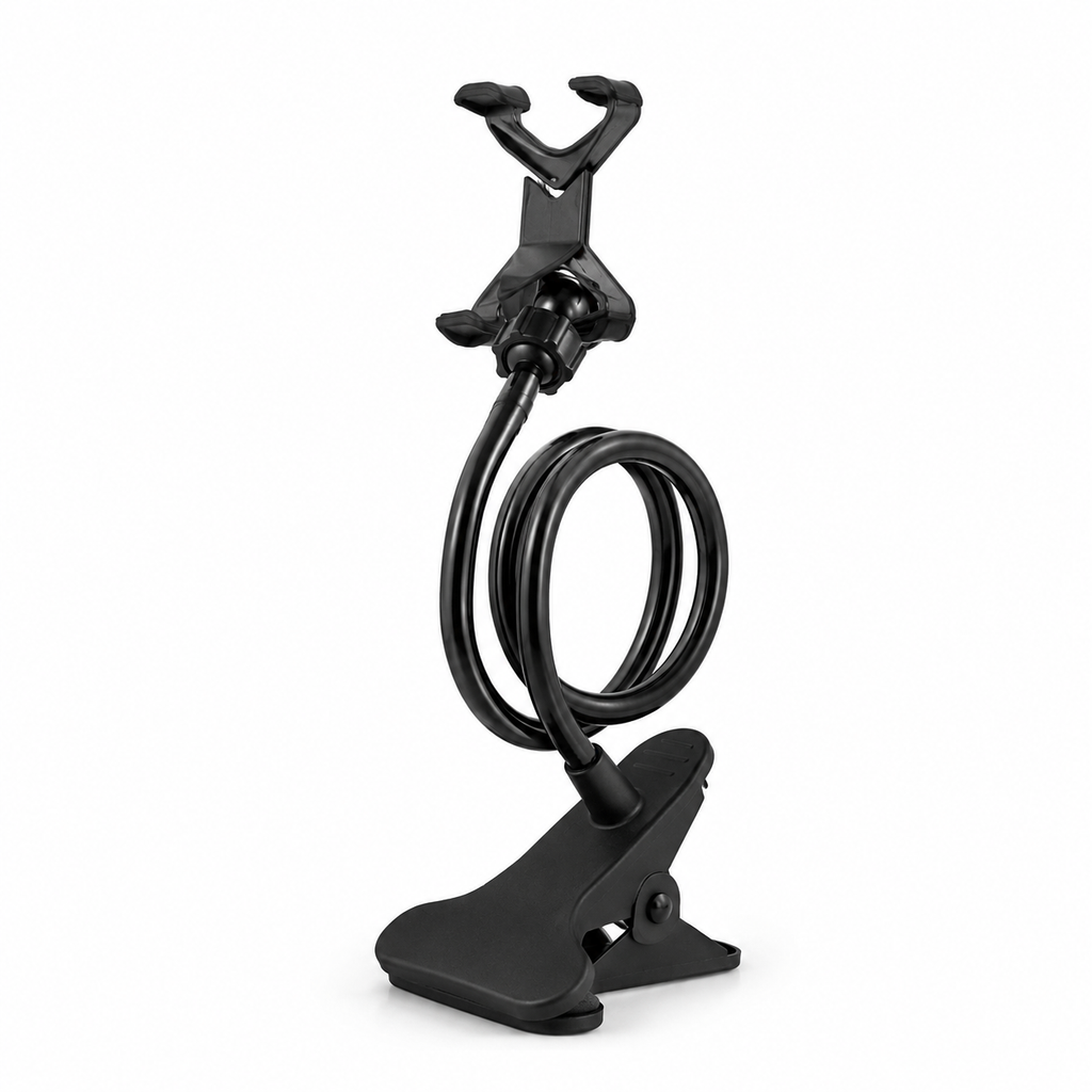 Suporte Articulado Flexível 360° para Celular com Presilha para Mesa e Cama