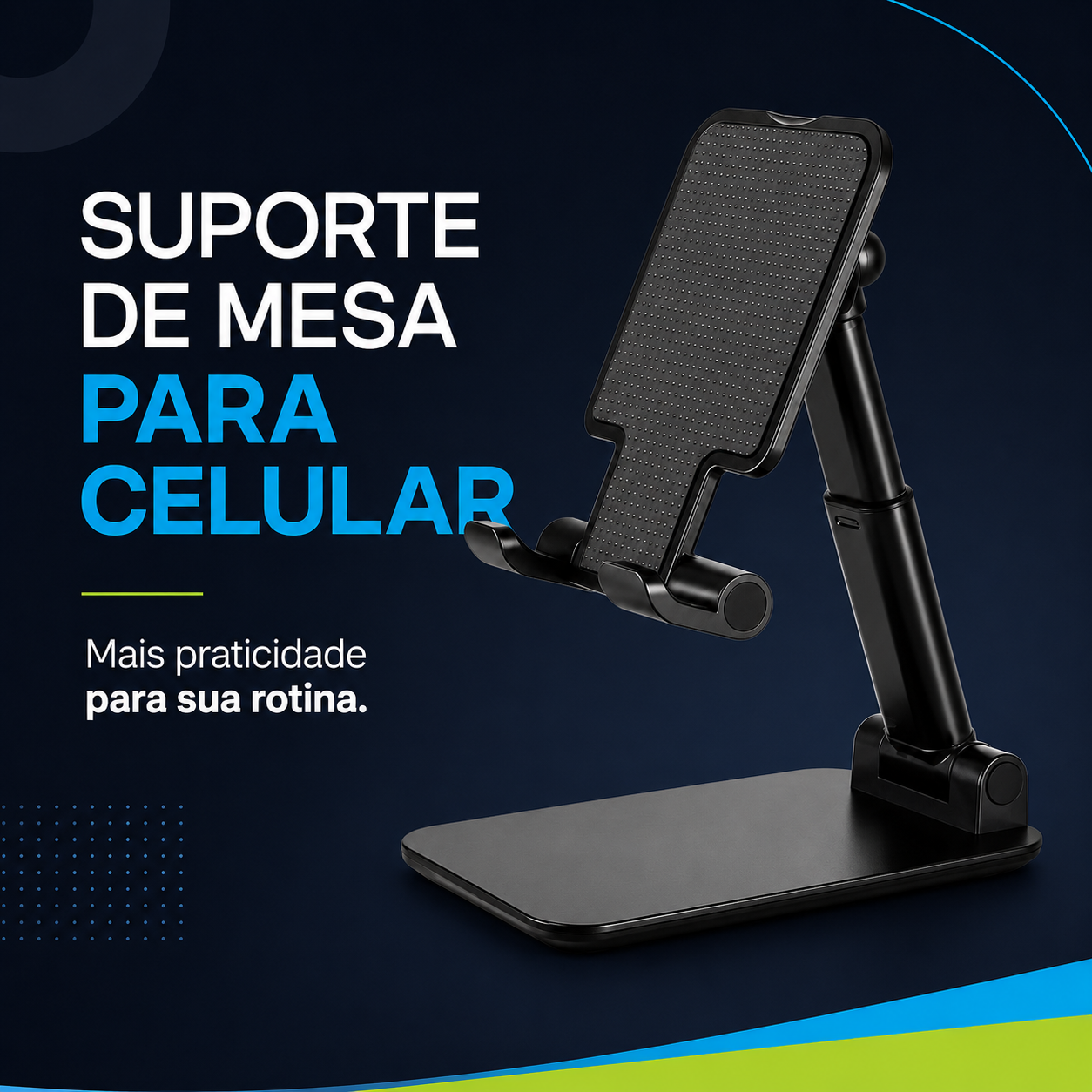 Suporte Ergonômico Dobrável para Celular e Tablet | Ajustável para Mesa