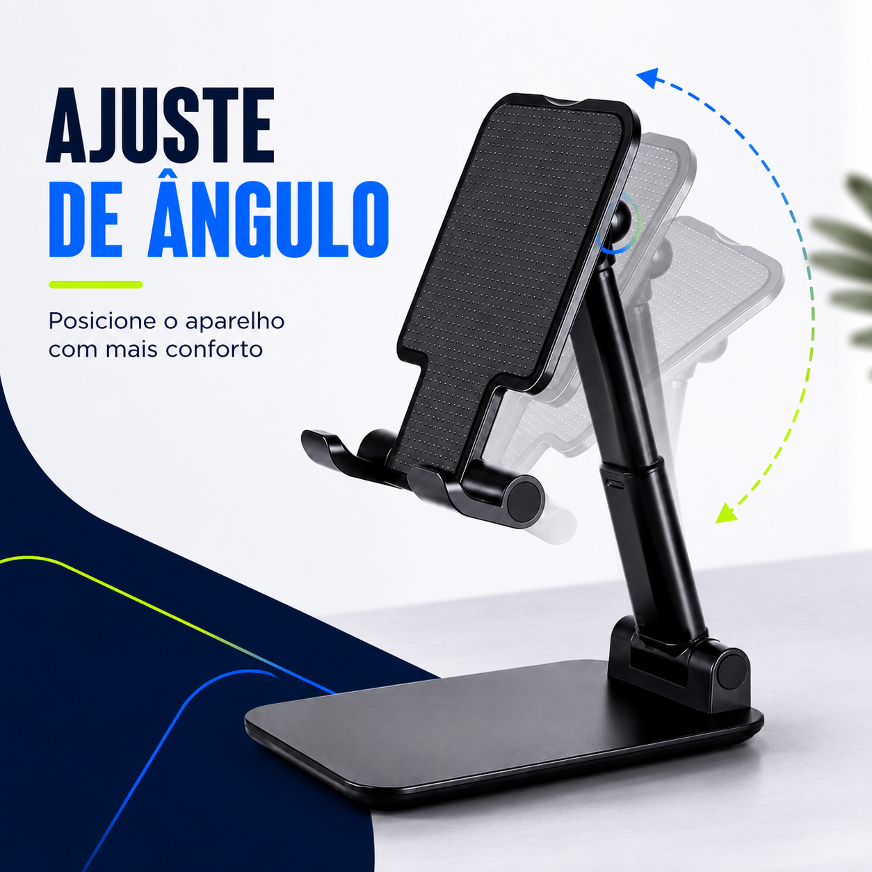 Suporte Ergonômico Dobrável para Celular e Tablet | Ajustável para Mesa