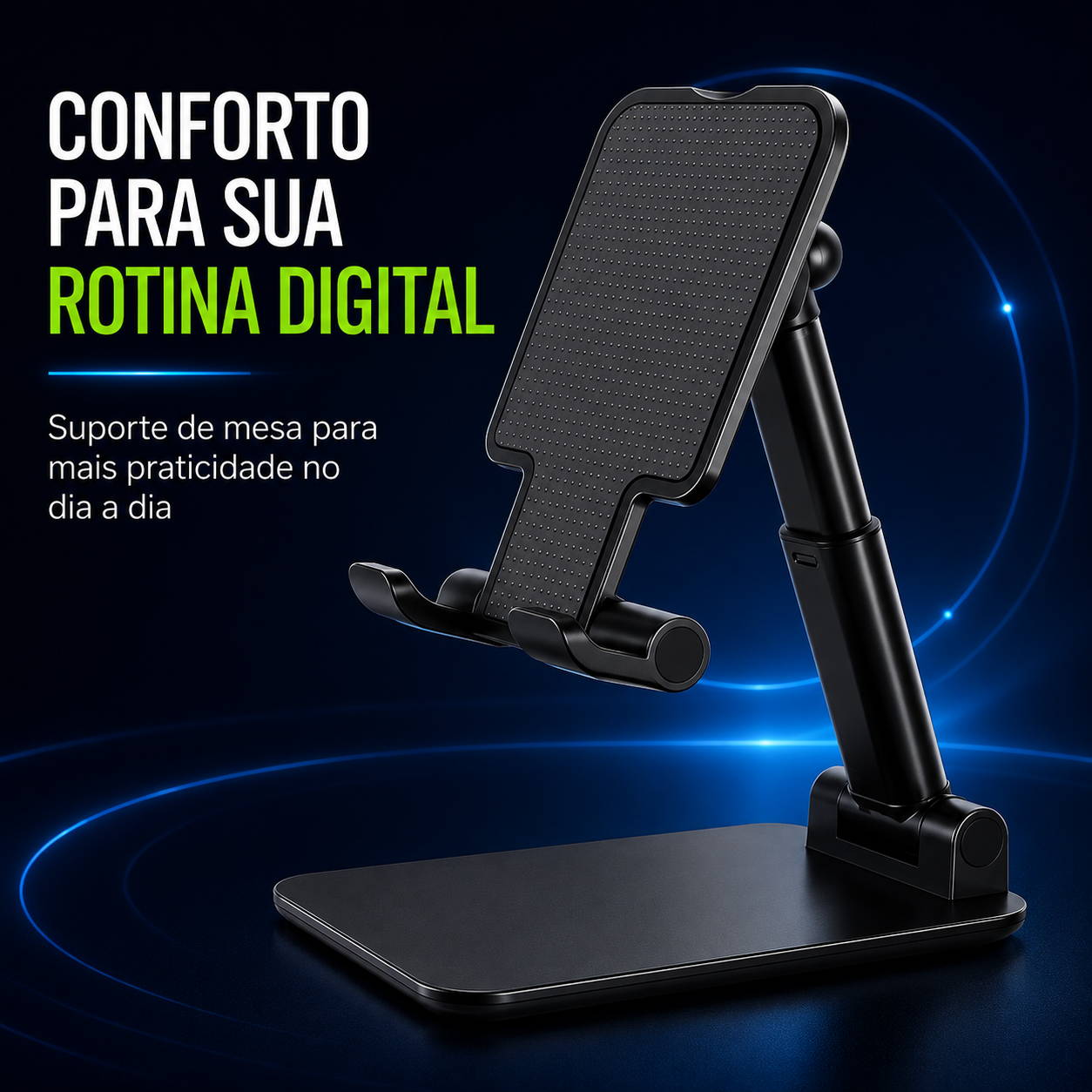 Suporte Ergonômico Dobrável para Celular e Tablet | Ajustável para Mesa