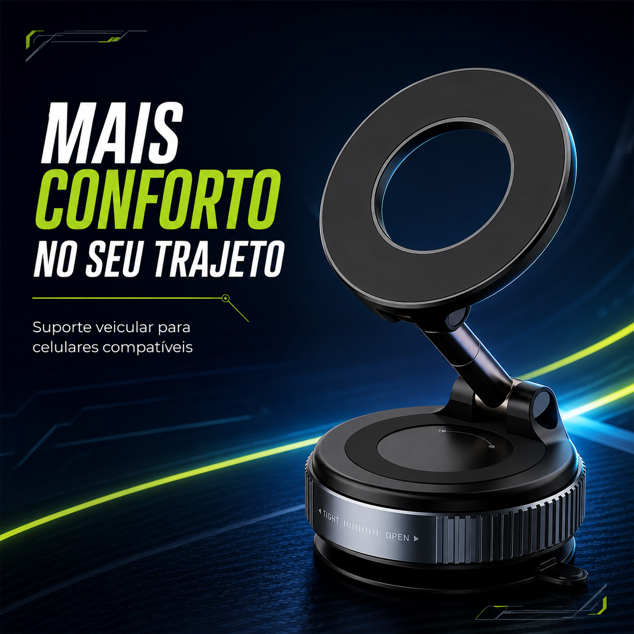 Suporte Veicular Magnético Premium 360° - IPHONE