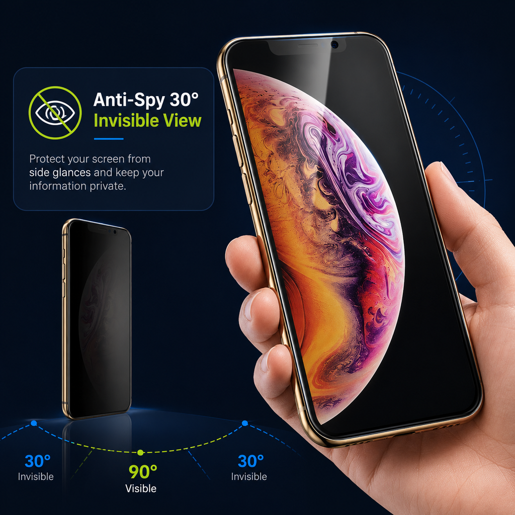 Kit Película IPhone Privacidade de Vidro 3D Privativa Anti-Espião Todos Modelos IOS XS XR 11 12 13 14 15 16 17 Pro Max