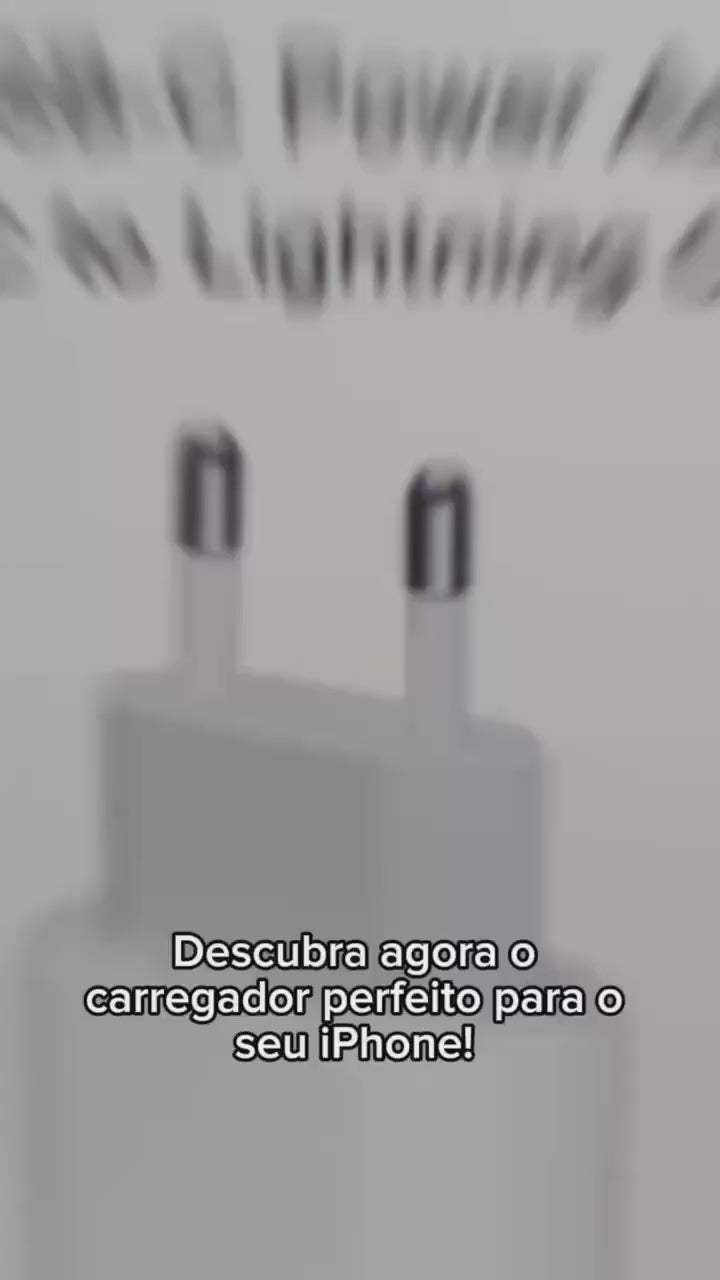 Kit Carregador USB-C 20W + Cabo Lightning para iPhone (Carga Rápida)